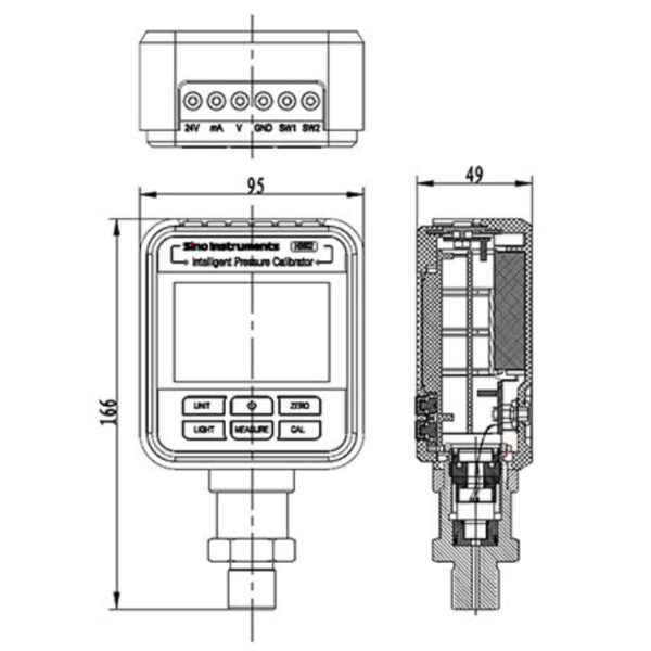 HS602 handheld pressure calibrator digital device used for industrial pressure calibration